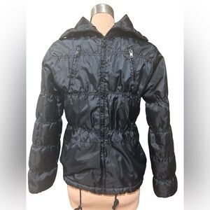 What’s Hot Girls Black Puffer Winter Hooded Zip Jacket Size Large